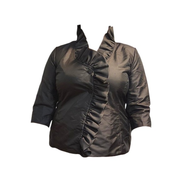 Calvin Klein Ruffle Frill Cocktail Evening Jacket Dressy Blazer - Picture 4 of 11